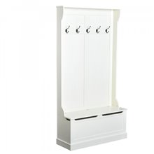 Mueble de recibidor con perchero blanco HomCom