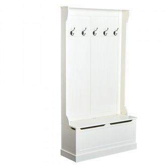 Mueble de recibidor con perchero blanco HomCom