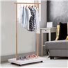 Perchero de madera y blanco con ruedas HomCom