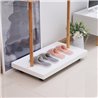 Perchero de madera y blanco con ruedas HomCom