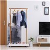 Perchero de madera y blanco con ruedas HomCom