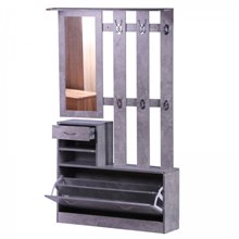 Mueble de recibidor gris ceniza con espejo HomCom
