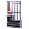 Mueble de recibidor gris ceniza con espejo HomCom