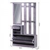 Mueble de recibidor gris ceniza con espejo HomCom