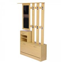 Mueble de recibidor color madera con espejo HomCom