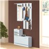 Mueble de recibidor blanco con espejo HomCom