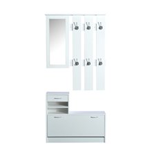 Mueble de recibidor blanco con espejo HomCom