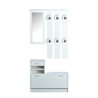 Mueble de recibidor blanco con espejo HomCom