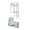 Mueble de recibidor blanco con espejo HomCom