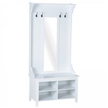 Mueble de recibidor con perchero y espejo HomCom