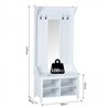 Mueble de recibidor con perchero y espejo blanco HomCom