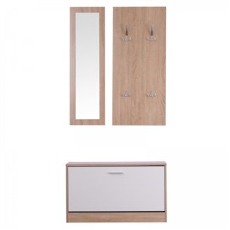 Mueble de recibidor 3 piezas madera HomCom