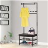 Mueble de recibidor con perchero y asiento HomCom