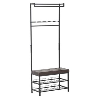 Mueble de recibidor con perchero y asiento HomCom