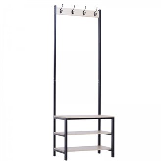 Mueble de recibidor con perchero y estantes HomCom