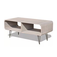Mueble de televisón madera-gris 2 estantes VidaXL