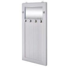 Perchero de pared blanco con espejo VidaXL