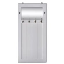 Perchero de pared blanco con espejo VidaXL