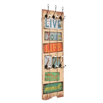 Perchero de pared ''Live your life in the moment'' VidaXL