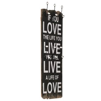 Perchero de pared frase ''Love Live'' VidaXL