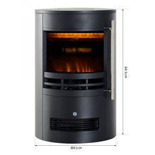Chimenea eléctrica de pared 65x11,2x52cm negra Homcom
