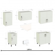 Cocina London blanca 180 cm IberoDepot