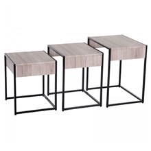 Set de 3 mesas nido efecto madera Homcom
