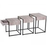 Set de 3 mesas nido efecto madera Homcom