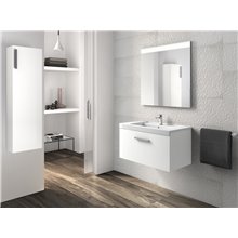Pack mueble con lavabo un cajón 80 cm blanco Prisma Roca
