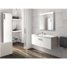 Pack mueble con lavabo un cajón blanco-fresno Prisma Roca