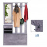 Mueble de recibidor gris ceniza con espejo HomCom