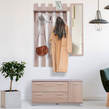 Mueble de recibidor con perchero y espejo HomCom