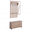 Mueble de recibidor con perchero y espejo HomCom