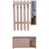 Mueble de recibidor con perchero y espejo HomCom