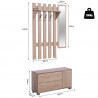 Mueble de recibidor con perchero y espejo HomCom