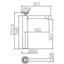 Grifo lavabo caño alto Negro Mate Olimpo Imex