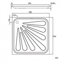 Plato acero 90x90 cm NOFER