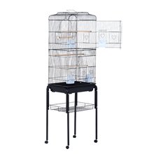 Jaula para pájaros con ruedas y columpio Pawhut