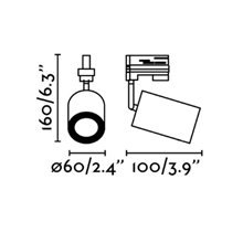 Proyector de carril negro 12W Stan Faro