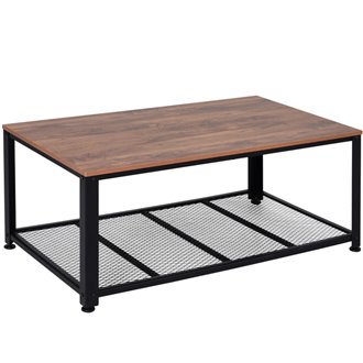 Mesa de centro con estante HomCom