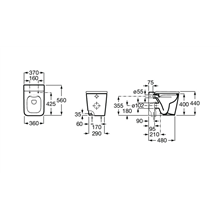 Inodoro Rimless de tanque alto Inspira Square Roca