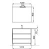 Mueble 101cm Blanco Brillo 3 cajones SALGAR ARENYS
