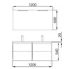 Mueble doble 120cm Blanco Noja Salgar