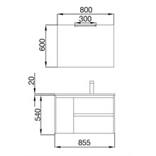 Mueble de baño 855 Izquierda Roble Eternity NOJA SALGAR 