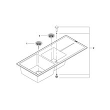 Fregadero composite con 2 cubetas 116x50 gris granito K400 Grohe
