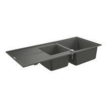 Fregadero composite con 2 cubetas 116x50 gris granito K400 Grohe