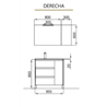 Mueble 85,5cm Blanco Brillo 3 cajones SALGAR ARENYS