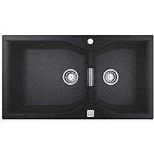 Fregadero con 2 cubetas 90x50 negro granito K700 Grohe