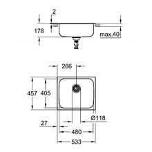 Fregadero acero inoxidable 53.3x45.8 K200 Grohe