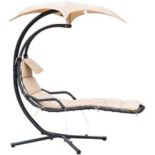 Tumbona colgante con toldo crema Outsunny